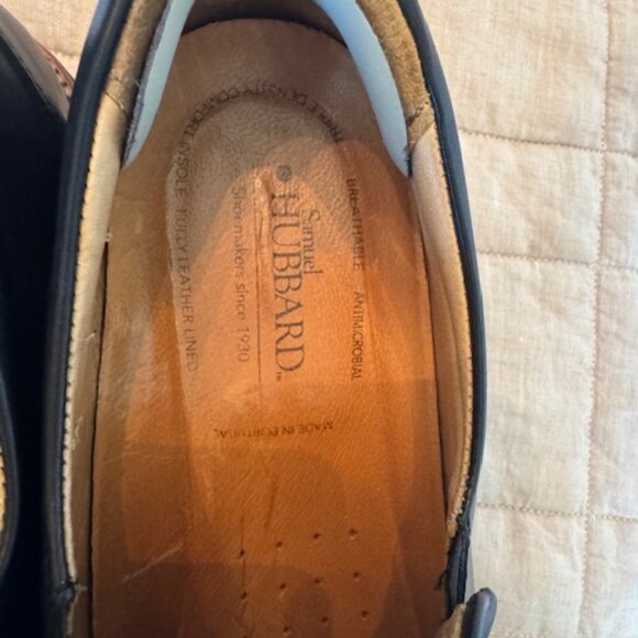Samuel Hubbard Men’s Black Leather Slip-On Shoes – Size 12 – Made in Portugal
